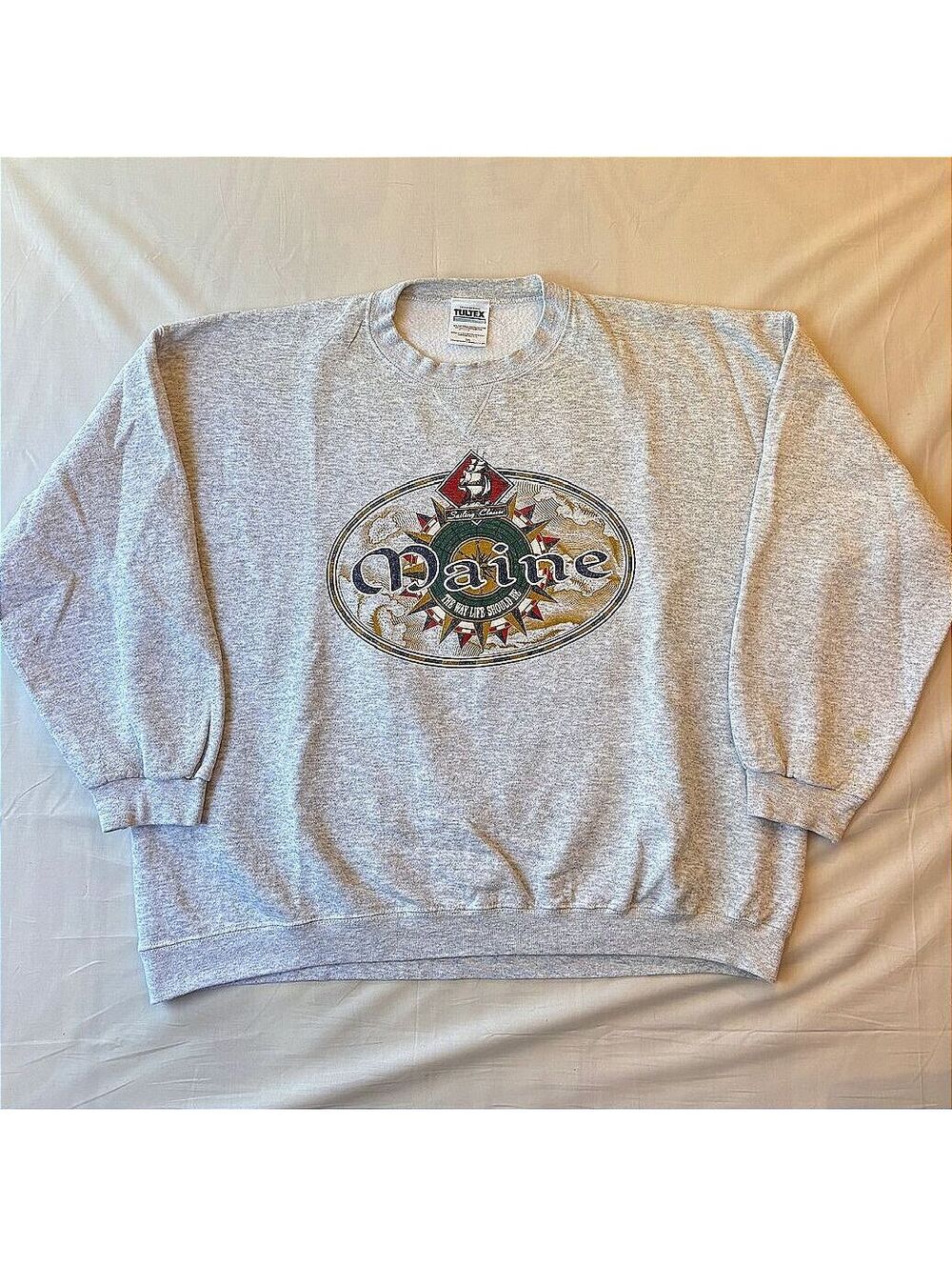 VTG 90s Maine Sailing Classic Sweatshirt The Way Life Should Be USA Made 2XL